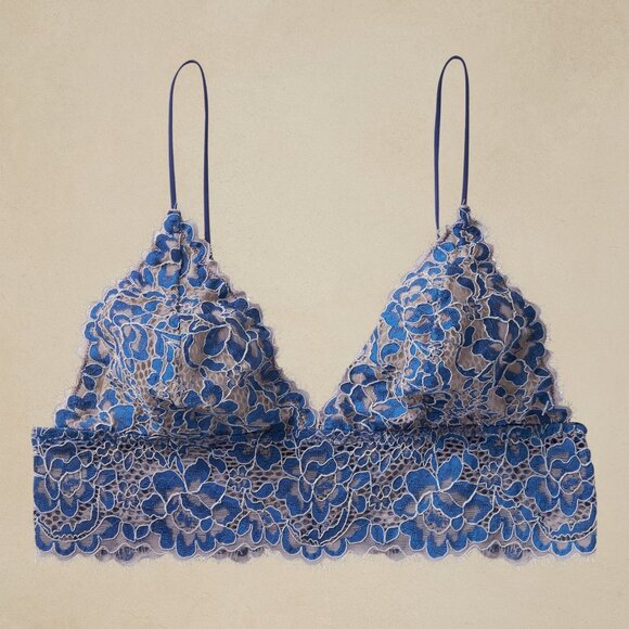 Cosabella Pret a Porter Triangle Bralette, Navy Blue/Canvas, Sz S, EUC - Picture 2 of 10